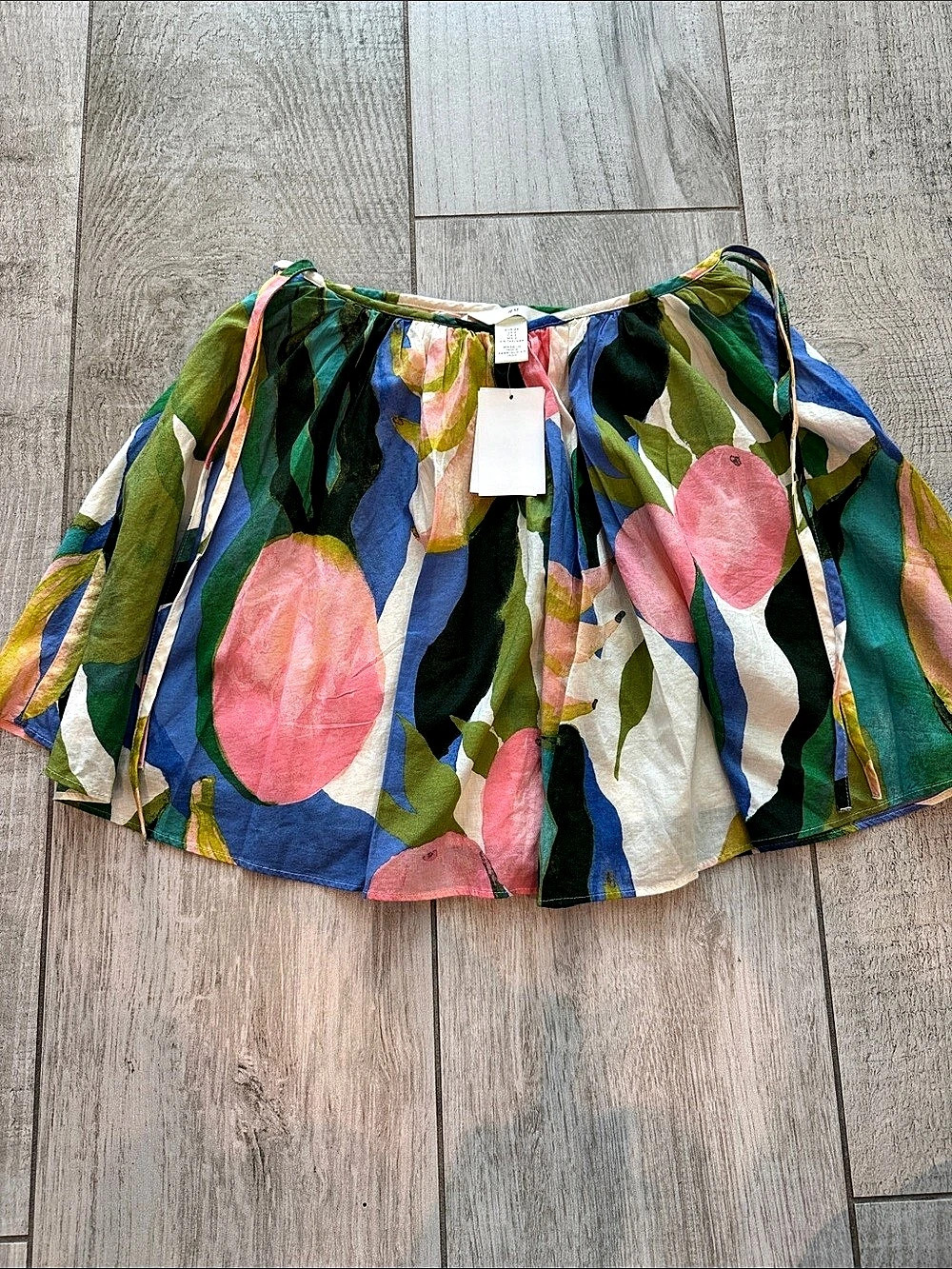 H&M Abstract Print High Waist Skirt in Green & Blue Size Small